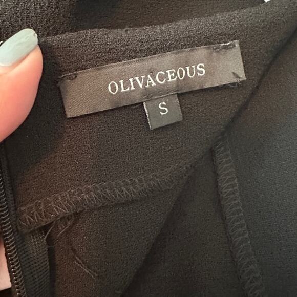 Olivaceous Black Asymmetrical Ruffle Zipper Back Mini Skirt Women Sz S - Picture 8 of 8